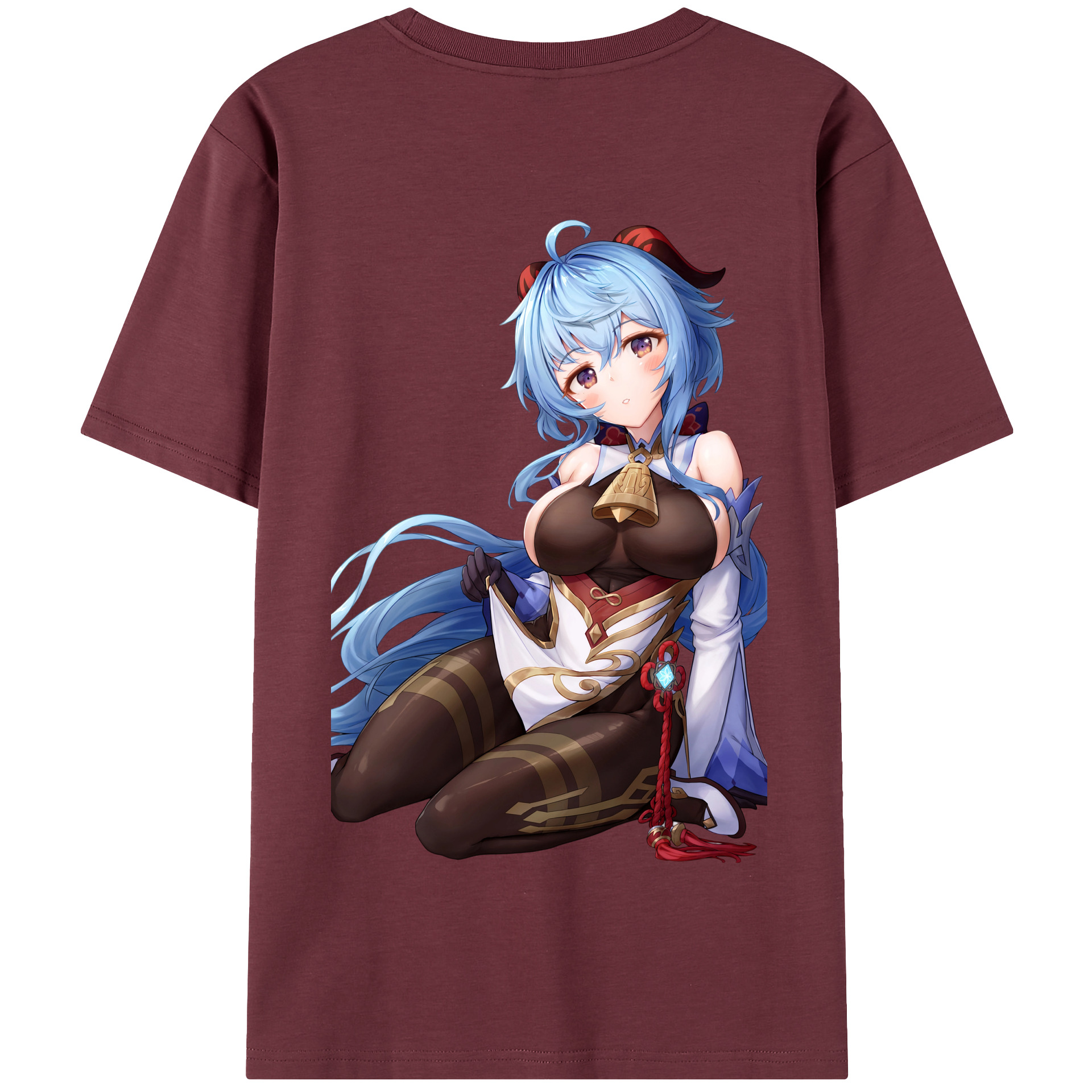 げんし神 甘雨 かんう genshin Ganyu 綿100％半袖Tシャツ（背面プリント）